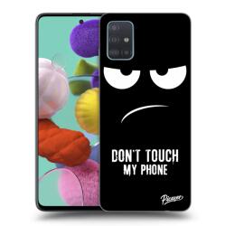 Picasee Husă neagră din silicon pentru Samsung Galaxy A51 A515F - Don't Touch My Phone