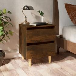 vidaXL Noptiere picioare lemn masiv 2 buc. stejar fumuriu 40x35x50 cm (813123)