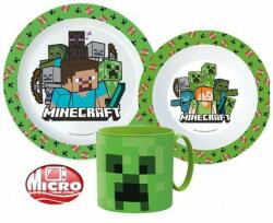 Javoli Minecraft étkészlet, micro műanyag szett creeper bögrével (STF33337)