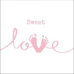 Ambiente Sweet Love Girl papírszalvéta 33x33cm, 20db-os - szep-otthon