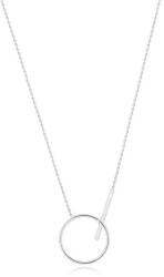 Ekszer Eshop 925 ezüst nyaklánc - csillogó lánc, fényes kör kontúr és pálca