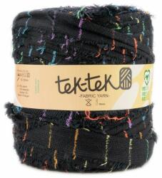 Tek-Tek pamut pólófonal, nagy gombolyag, fekete színes csíkos, Tek-154