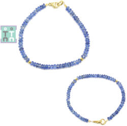 Bratara Kyanit Albastru Diametru 52 mm - Disc Fatetat - 1, 2-2, 2 x 3, 7-4 mm - Accesorii Gold Filled - 1 Buc