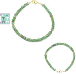  Bratara Smarald Rotund Fatetat 3x3 mm - Diametru 56 mm - Accesorii Gold Filled - Argint 925 - 1 Buc