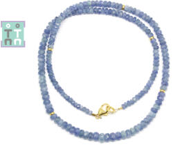  Colier din Safir Albastru Rotund Fatetat 4x4 mm Accesorii de Argint 925 - 1 Buc