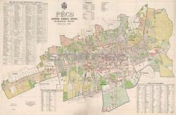  Pécs Szabad Királyi város belsőségének térképe fakeretben (1926) - mindentudasboltja - 27 100 Ft