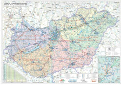Stiefel Magyarország villamoshálózati fémléces térképe 100x70