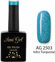 Ami Gel Gel Colorat Stralucitor - Soak Off Gel - Smash Diamonds Ioho Turquoise AG2503 5gr - Ami Gel
