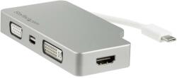 STARTECH USB C Multiport Video Adapter with HDMI, VGA, Mini DisplayPort or DVI - USB Type C Monitor Adapter to HDMI 1.4 or mDP 1.2 (4K) - VGA or DVI (1080p) - Silver Aluminum (CDPVGDVHDMDP) - vexio