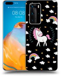 Picasee Fekete szilikon tok az alábbi mobiltelefonokra Huawei P40 Pro - Unicorn star heaven