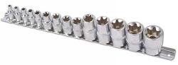 Laser Tools Dugókulcs - crowafej készlet 1/2"-3/8"-1/4" belső torx 14 db-os E4 - E24 (LAS-3482)