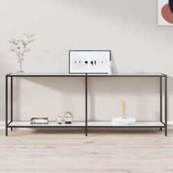 vidaXL Masă consolă, alb, 200x35x75, 5 cm, sticlă securizată (331708)