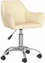 vidaXL Scaun de masă pivotant, crem, material textil (330928)