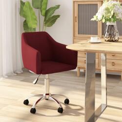 vidaXL Scaun de bucătărie pivotant, roșu vin, material textil (331170)