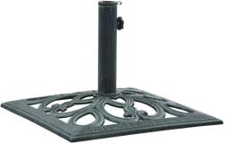 vidaXL Suport de umbrelă, verde, 12 kg, fontă, 49 cm (47866)