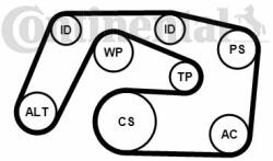 Continental Ctam Set curea transmisie cu caneluri CONTINENTAL CTAM 6PK2271K1 (6PK2271K1) - automobilus