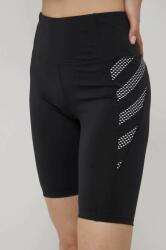 Superdry pantaloni scurti femei, culoarea negru, cu imprimeu, high waist PPYY-SZD0PP_99X