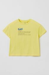 OVS tricou de bumbac pentru copii culoarea galben PPYY-TSG06C_11X