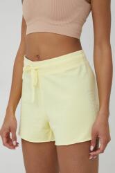 Gap pantaloni scurti femei, culoarea galben, cu imprimeu, medium waist PPYY-SZD091_10X