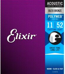  Elixir 80/20 Bronze PolyWeb 11-52(11025) Custom Light akusztikus húrkészlet
