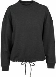 Build Your Brand Női oversized pulóver ejtett vállakkal - Sötétszürke melírozott | L (BY058-1000228109)