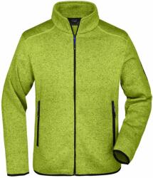 James & Nicholson (Daiber) Jachetă pentru bărbați din fleece tricotat JN762 - Kiwi prespălat / albastru regal | XXXL (1-JN762-1735075)