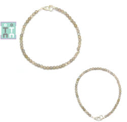  Bratara Labradorit Diametru 58 mm - Rotunda Fatetata 3x3 mm - Accesorii Argint 925 - 1 Buc