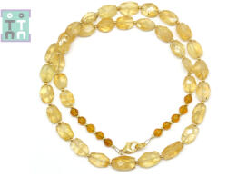  Colier din Citrin Oval Fatetat - 7-10 x 7-8 mm - Accesorii Gold Filled - 1 Buc