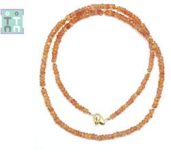  Colier din Safir Orange Disc Fatetat - 1-2 x 3 mm - Accesorii Gold Filled - 1 Buc