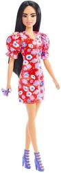 Mattel Barbie - Fashionista Fekete hajú baba virág mintás ruhában (HBV11)