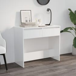 vidaXL Masă consolă, alb extralucios, 89x41x76, 5 cm, oțel (809572)