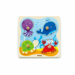Viga Toys Puzzle cu manere animale din ocean, viga (50132) - bekid