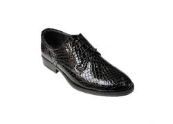 Lucianis style Pantofi barbati eleganti, din piele naturala, Negru, CROCO - CIUCALETI SHOES (TEST4)