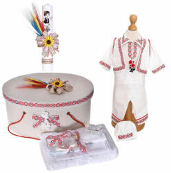 Set trusou botez popular si cutie trusou cu lumanare si costum traditional baietel Denikos® C9095 NIK5468 (NIK5468)
