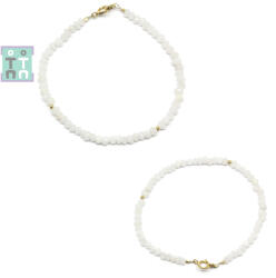  Bratara Onix Alb Disc Fatetat 2-3 x 3-4 mm - Accesorii Gold Filled - Diametru 54 mm - 1 Buc