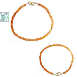  Bratara Carneol Rotund Fatetat 2x2 mm - Diametru 54 mm - Accesorii Gold Filled - Argint 925 - 1 Buc