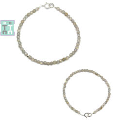  Bratara Labradorit Diametru 52 mm - Rotund Fatetat 3x3 mm - Accesorii Argint 925 - 1 Buc