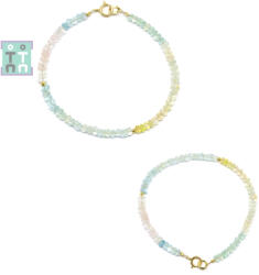  Bratara Acvamarin cu Morganit Diametru 52 mm - Disc Fatetat 1, 6-3 x 4 mm - Accesorii Gold Filled - 1 Buc
