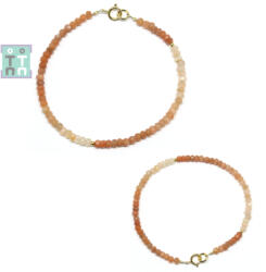  Bratara Piatra Lunii Piersica Diametru 56 mm - Disc Fatetat 1, 5-2 x 3 mm - Accesorii Gold Filled - 1 Buc