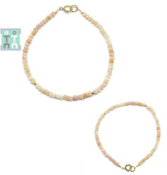  Bratara Opal Roz Diametru 54 mm - Disc Fatetat 1-2 x 2-3 mm - Accesorii Gold Filled - 1 Buc