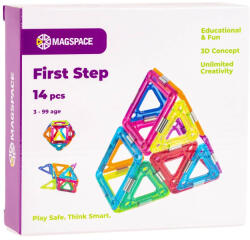Magspace Set magnetic 14 pcs Magspace - First Step Jucarii de constructii magnetice