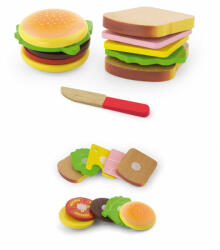 Viga Toys Set hamburger si sandvis din lemn, viga (50810VG) - bekid