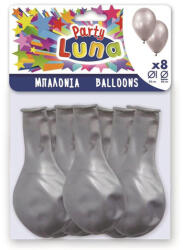 Luna Ezüst színű parti lufi szett 8db-os (000088939) - jatekshop