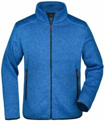 James & Nicholson Jachetă pentru bărbați din fleece tricotat JN762 - Albastru regal prespălat / roșie | L (1-JN762-1735066)