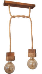 LemnLights Lustra rustica cu 2 pendule fabricata manual din lemn Lucca (WOOD-Lucca-SP2)