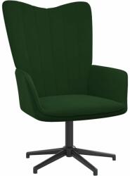 vidaXL Scaun de relaxare, verde închis, catifea (327701)