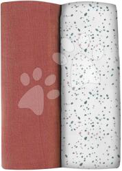Beaba Scutece textile din muselină de bumbac Bolte 2 Swadlles 120 cm Beaba Set Hot Sauce/Terrazzo, 2 bucăți, de la 0 luni (BE920391)
