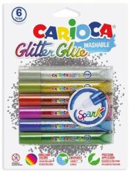 Carioca Lipici CARIOCA Glitter Spark, 6 culori/blister