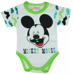  Disney rövid ujjú body bajszos Mickey zöld (80) - babyshopkaposvar