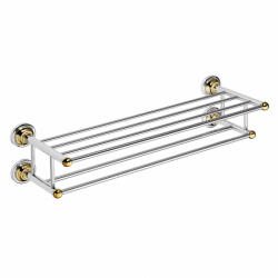 Bemeta Retro dupla törölközőtartó polc 665x165x225 mm, króm/arany 144202258 (144202258)